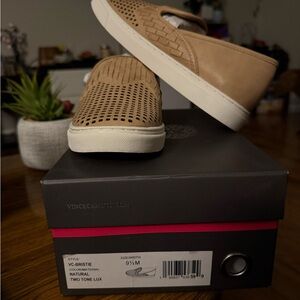 Vince Camuto Tan Flats with Woven Texture